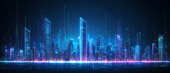 Futuristic City Skyline.