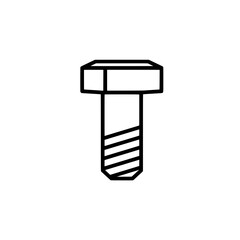 Engineering Icon: A minimalist depiction of a bolt, a staple of engineering and construction, rendered in clean lines with focus on its essential form and function.