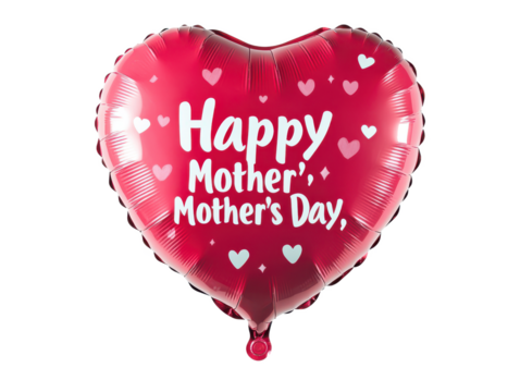 Happy Mother's Day HeartShaped Balloon Red Foil Balloon Design for Mother's Day Celebration