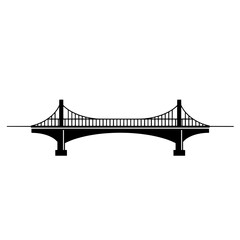 Geometric Silhouette of a Bridge: a striking, minimalist illustration of a suspension bridge. The black and white contrast emphasizes the structural lines, evoking a sense of strength and stability.