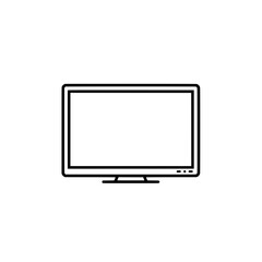 Minimalist TV Screen Icon: A clean, simple, and elegant outline of a modern television screen, perfect for conveying technology, entertainment, or design concepts. 