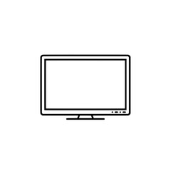 Clean Display: A minimalist illustration of a modern, flat-screen television, perfectly poised for viewing entertainment.