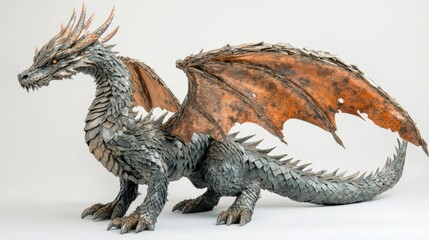 Fototapeta premium Dragón mecánico arte escultura