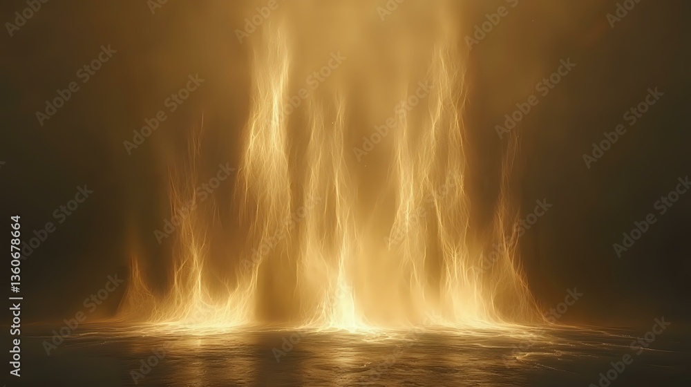 Poster mystical glowing energy streams rising from reflective surface create atmospheric supernatural effec