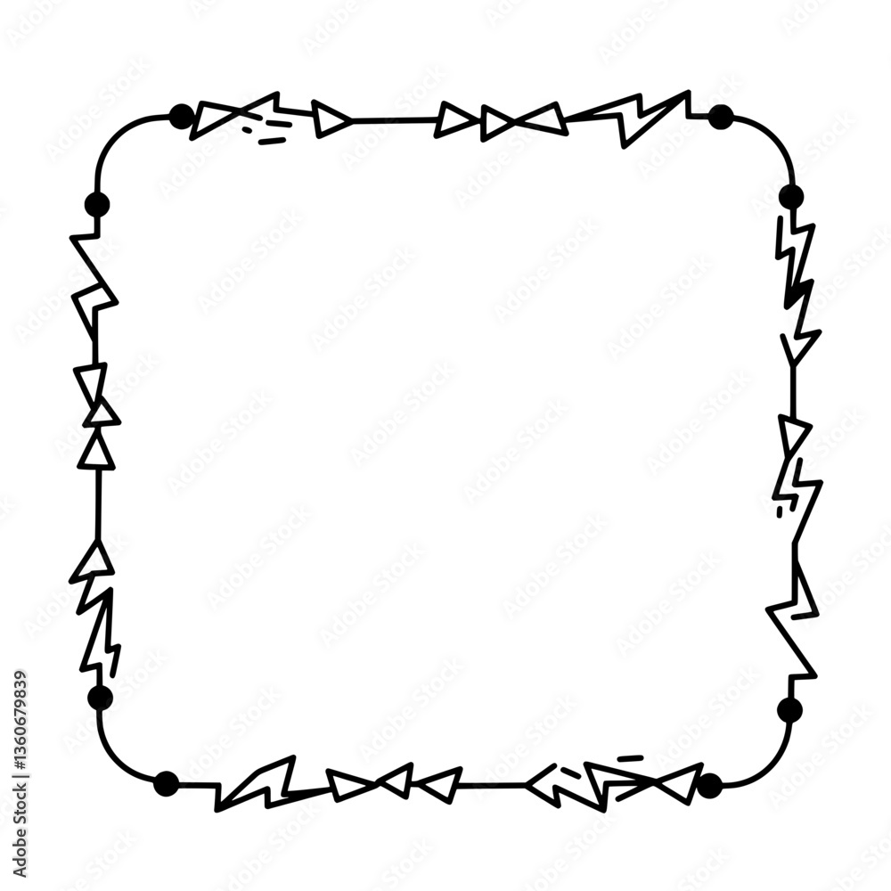 Poster geometric frame: intricate, clean design features a geometric frame crafted from a network of triang