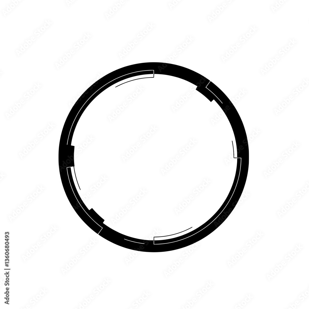 Poster abstract geometric circle: a modern, minimalist design showcasing a segmented black circle with whit