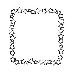 Starry Frame: A charming square frame delicately adorned with numerous star illustrations.