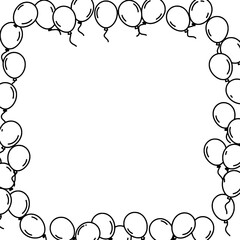 Balloon Frame: An illustrative image featuring a frame composed of balloons, perfect for celebrations or festive occasions.