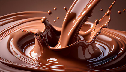 Texture of chocolate while pouring. Pastel Colors