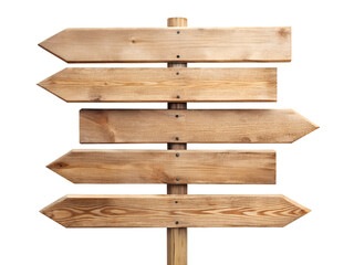 wooden sign isolated on white