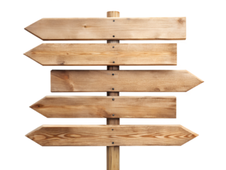 wooden sign isolated on white