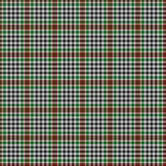 White, Black, Red, Green Tartan Weave Pattern - Tile