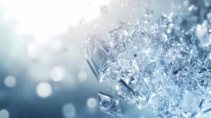 Stunning crystal 3d fluid design sparkling abstract structure with dynamic movement on shimmering background. Crystalline Sheath. Illustration