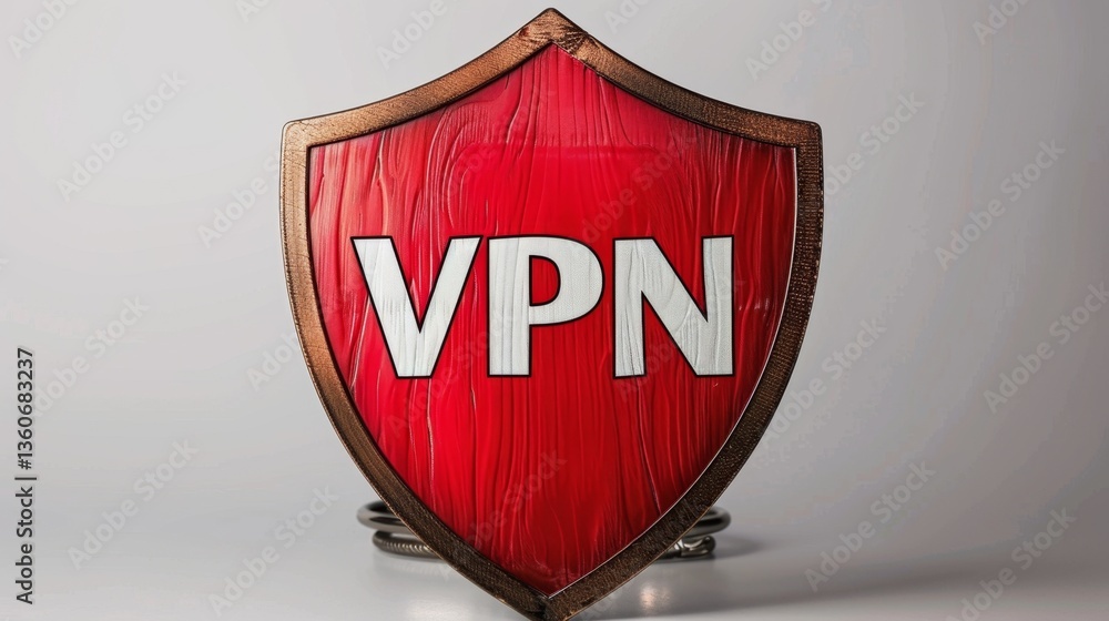 Poster innovative shield design representing online security in digital spaces with vpn technology