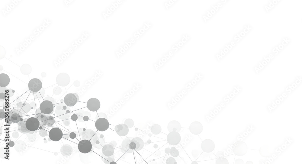 Poster gray network connection structure on white backdrop. science, data transmission background for techn