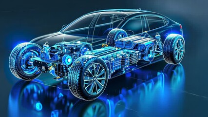 Electrifying Design: Unveiling the Internal Mechanics of a Modern Electric Vehicle - Powered by Adobe