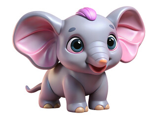 Fototapeta premium A cute pink cartoon baby elephant and hippo smile in a wild safari vector art illustrationA cute pink cartoon baby elephant and hippo smile in a wild safari vector art illustration AI Generative