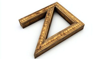 Two wooden framing squares are placed on a white surface