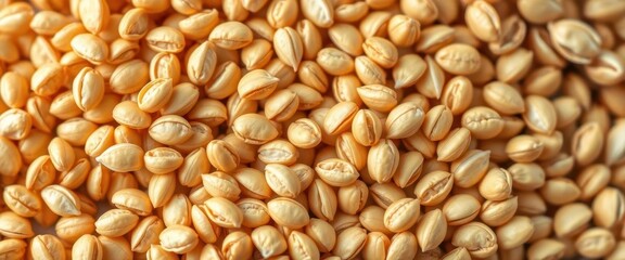 Close-up of whole grain wheat kernels, showing texture and detail, healthy eating, ingredient photography, macro