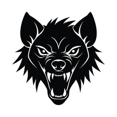 Angry Hyena head vector silhouette
