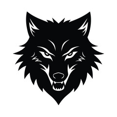 Angry Wolf head vector silhouette
