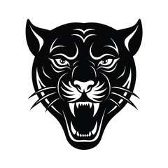 Angry Jaguar head vector silhouette