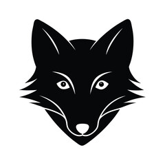 Arctic Fox head vector silhouette