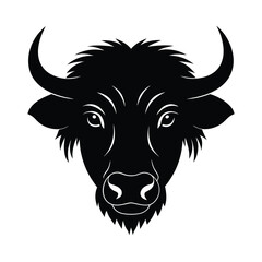 Bison head vector silhouette