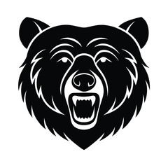 Grizzly Bear head vector silhouette