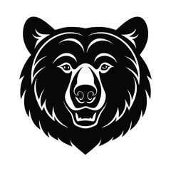 Grizzly Bear head vector silhouette