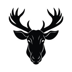 Moose head vector silhouette