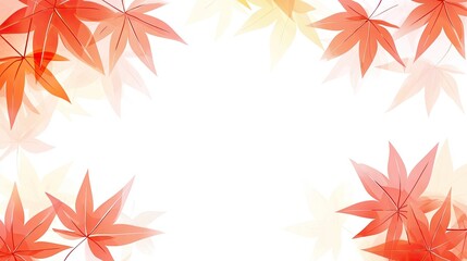 Autumn maple leaves border background, nature design for website, illustration