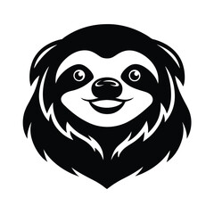 Sloth head vector silhouette