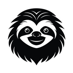 Sloth head vector silhouette