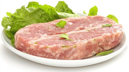 Preparing fresh pork patty with green lettuce kitchen setting food photography delicious meal concept