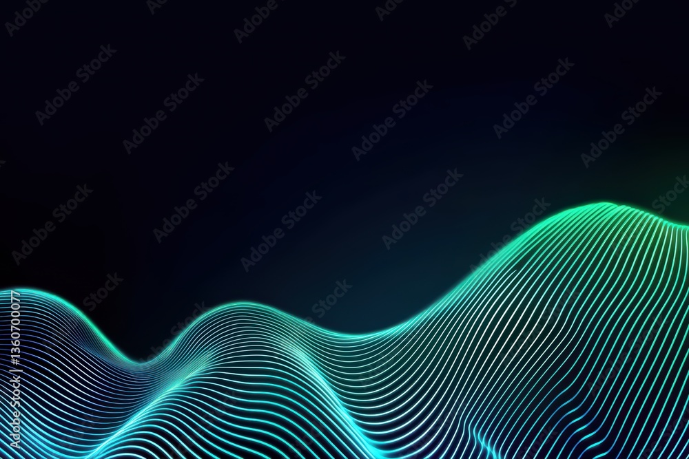 Poster vibrant lines creating waves on dark background