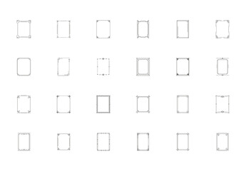 Black Ornamental Decorative Frame Borders Template Set