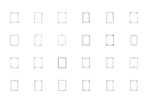 Black Ornamental Decorative Frame Borders Template Set