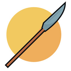 Isolated polearm weapon medieval icon