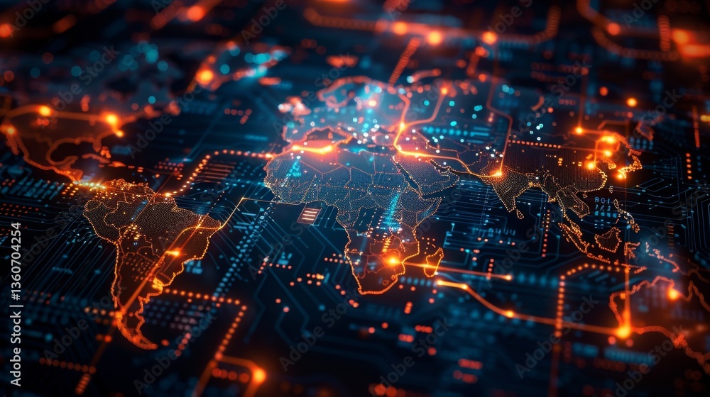 Aufkleber global network connectivity visualization showcasing online security technology and internet protect