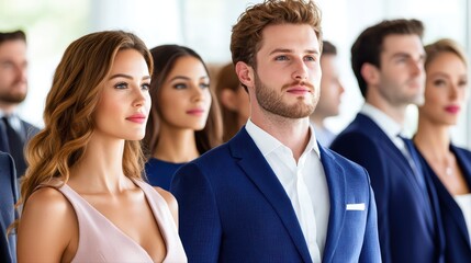 Obraz premium Elegant group of professionals in modern office setting