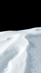 Obraz premium Crisp white snow drifts against a stark black backdrop, powder, art