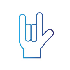 Isolated outline hand gesture icon Flat design