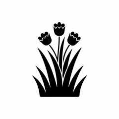 creative details Enchanted Grass with Glowing Flowers Icon vector illustration