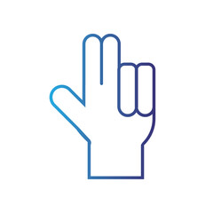 Obraz premium Isolated outline hand gesture icon Flat design
