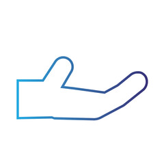 Isolated outline hand gesture icon Flat design