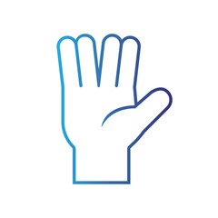 Isolated outline hand gesture icon Flat design