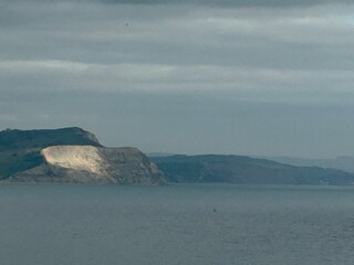sea and rocks Jurassic coast landscape Dorset England 