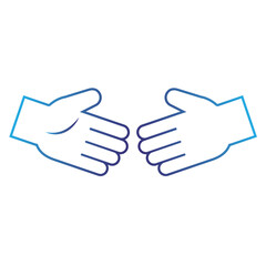 Isolated outline hand gesture icon Flat design