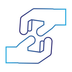 Isolated outline hand gesture icon Flat design